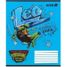 Зошит 12 арк., коса, гібр. лак + УФ лак, Ninja Turtles NT25-235 Kite