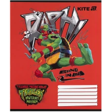 Зошит 12 арк., коса, гібр. лак + УФ лак, Ninja Turtles NT25-235 Kite