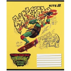 Зошит 12 арк., коса, гібр. лак + УФ лак, Ninja Turtles NT25-235 Kite