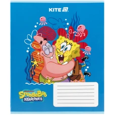 Зошит 12 арк., коса, гібр. лак + УФ лак, SpongeBob SquarePants SB25-235 Kite