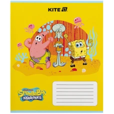 Зошит 12 арк., коса, гібр. лак + УФ лак, SpongeBob SquarePants SB25-235 Kite
