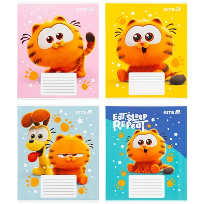 Зошит 12 арк., коса лінія, софт тач + УФ лак, Garfield GF25-235 Kite