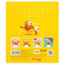Зошит 12 арк., коса лінія, софт тач + УФ лак, Garfield GF25-235 Kite