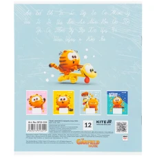 Зошит 12 арк., коса лінія, софт тач + УФ лак, Garfield GF25-235 Kite