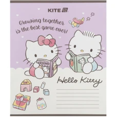 Зошит 12 арк., коса, УФ лак + глітер, Hello Kitty HK25-235-1 Kite