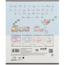 Зошит 12 арк., коса, УФ лак + глітер, Hello Kitty HK25-235-1 Kite