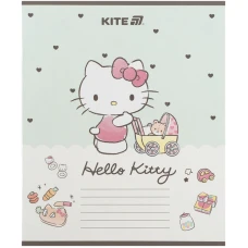 Зошит 12 арк., коса, УФ лак + глітер, Hello Kitty HK25-235-1 Kite