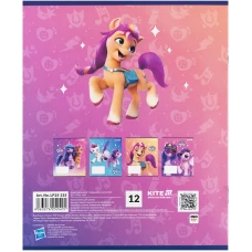 Зошит 12 арк., коса, УФ лак + глітер, My Little Pony LP25-235 Kite