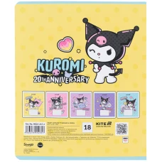 Зошит 18 арк., лінія, софт-тач + УФ лак, Kuromi HK25-237-2 Kite