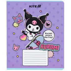 Зошит 18 арк., лінія, софт-тач + УФ лак, Kuromi HK25-237-2 Kite