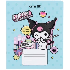 Зошит 18 арк., лінія, софт-тач + УФ лак, Kuromi HK25-237-2 Kite