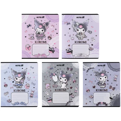 Зошит 18 арк., лінія, фольга + УФ лак, Kuromi HK25-237-1 Kite