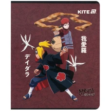 Зошит 24 арк., клітинка, гібр. лак + УФ лак, Naruto NR25-238 Kite