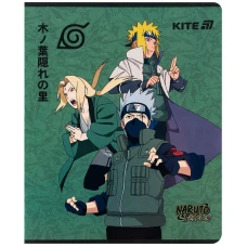 Зошит 24 арк., клітинка, гібр. лак + УФ лак, Naruto NR25-238 Kite