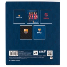 Зошит 24 арк., клітинка, софт тач + УФ лак, FC Barcelona BC25-238 Kite