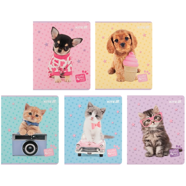 Зошит 24 арк., клітинка, софт тач + УФ лак, Studio Pets SP25-238 Kite