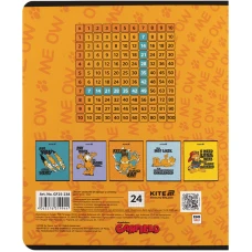 Зошит 24 арк., клітинка, УФ лак об'ємний + софт тач, Garfield GF25-238 Kite