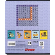 Зошит 24 арк., клітинка, УФ лак об'ємний + софт тач, Garfield GF25-238 Kite