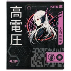 Зошит 24 арк., лінія, гібр. лак + УФ лак, Kite Anime K25-239