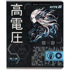 Зошит 24 арк., лінія, гібр. лак + УФ лак, Kite Anime K25-239