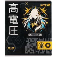 Зошит 24 арк., лінія, гібр. лак + УФ лак, Kite Anime K25-239