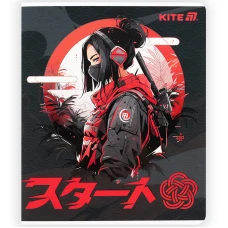 Зошит 48 арк., клітинка, софт тач + УФ лак, Kite Anime K25-259-1