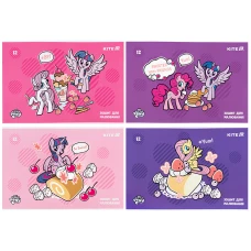 Зошит для малювання, 12 арк., скоба, софт тач + УФ лак, My Little Pony LP25-241 Kite
