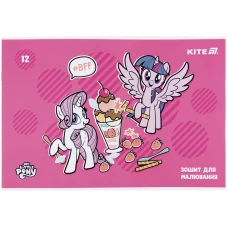 Зошит для малювання, 12 арк., скоба, софт тач + УФ лак, My Little Pony LP25-241 Kite