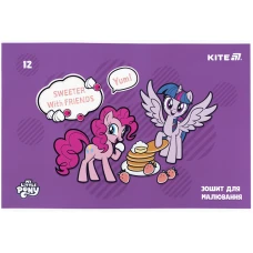 Зошит для малювання, 12 арк., скоба, софт тач + УФ лак, My Little Pony LP25-241 Kite