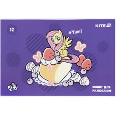 Зошит для малювання, 12 арк., скоба, софт тач + УФ лак, My Little Pony LP25-241 Kite