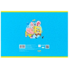 Зошит для малювання, 12 арк., скоба, софт тач + УФ лак, SpongeBob SquarePants SB25-241 Kite