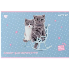 Зошит для малювання, 12 арк., скоба, софт тач + УФ лак, Studio Pets SP25-241 Kite