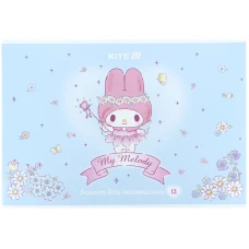 Зошит для малювання, 12 арк., скоба, УФ лак + глітер, LMy Melody HK25-241-3 Kite