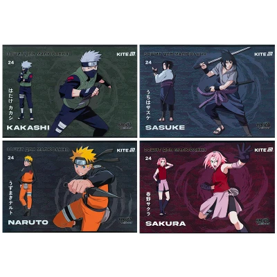 Зошит для малювання, 24 арк., скоба, гібр. лак + УФ лак, Naruto NR25-242 Kite