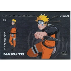 Зошит для малювання, 24 арк., скоба, гібр. лак + УФ лак, Naruto NR25-242 Kite