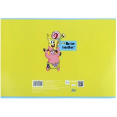 Зошит для малювання, 24 арк., скоба, гібр. лак + УФ лак, SpongeBob SquarePants SB25-242 Kite