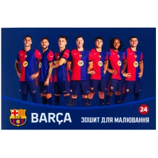 Зошит для малювання, 24 арк., скоба, софт тач + УФ лак, FC Barcelona BC25-242 Kite