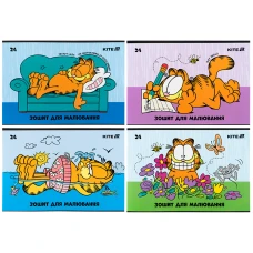 Зошит для малювання, 24 арк., скоба, софт тач + УФ лак, Garfield GF25-242 Kite