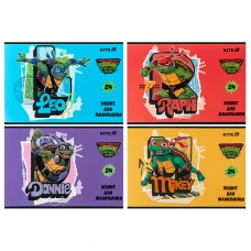 Зошит для малювання, 24 арк., скоба, софт тач + УФ лак, Ninja Turtles NT25-242 Kite