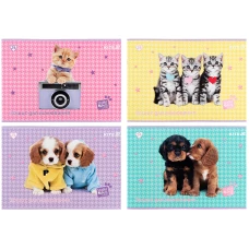 Зошит для малювання, 24 арк., скоба, софт тач + УФ лак, Studio Pets SP25-242 Kite