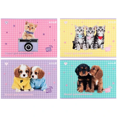 Зошит для малювання, 24 арк., скоба, софт тач + УФ лак, Studio Pets SP25-242 Kite