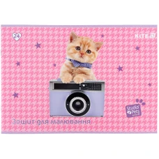 Зошит для малювання, 24 арк., скоба, софт тач + УФ лак, Studio Pets SP25-242 Kite