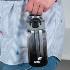 Пляшечка для води, 600 мл, чорна, K25-1212-1 Kite