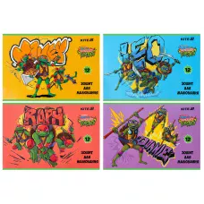 Зошит для малювання, 12 арк., скоба, гібр. лак + УФ лак, Ninja Turtles NT25-241 Kite