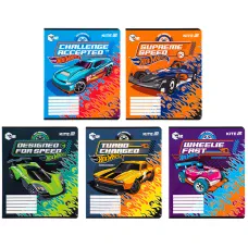 Зошит 12 арк., лінія, гібр. лак + УФ лак, Hot Wheels HW25-234 Kite