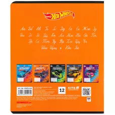 Зошит 12 арк., лінія, гібр. лак + УФ лак, Hot Wheels HW25-234 Kite