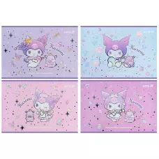 Зошит для малювання, 12 арк., скоба, фольга + УФ лак, Kuromi HK25-241-2 Kite