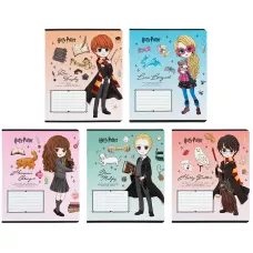 Зошит 12 арк., клітинка, софт тач + УФ лак, Harry Potter HP25-232-2 Kite