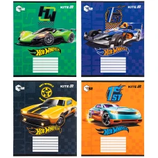 Зошит 12 арк., коса, гібр. лак + УФ лак, Hot Wheels HW25-235 Kite