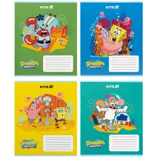 Зошит 12 арк., коса, гібр. лак + УФ лак, SpongeBob SquarePants SB25-235 Kite